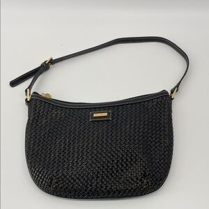 Eric Javits Woven Leather Shoulder Bag in Black A19